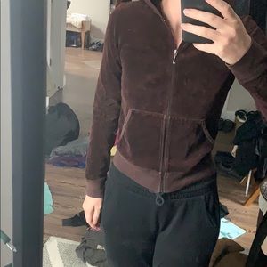 Juicy couture brown velour zip up